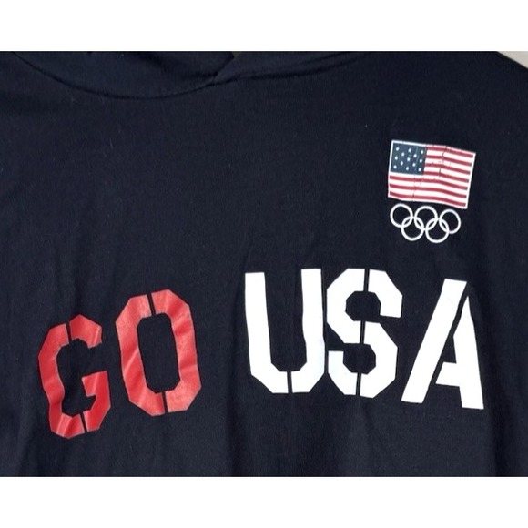 Vintage USA Olympic Committee Team Hoodie Lightweight Sweatshirt Large Y2K - Picture 2 of 7